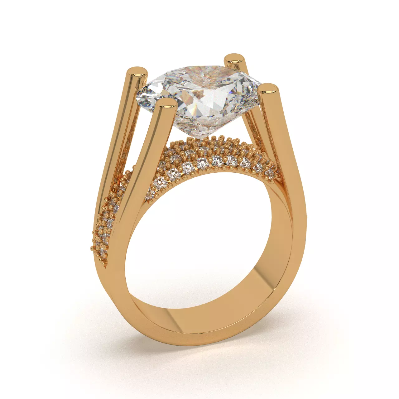oval height solitaire ring 3D print model