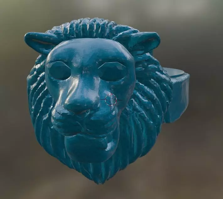 Anello Leone Lion Ring with standard sizes 3D print model_3