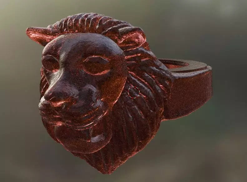 Anello Leone Lion Ring with standard sizes 3D print model_10