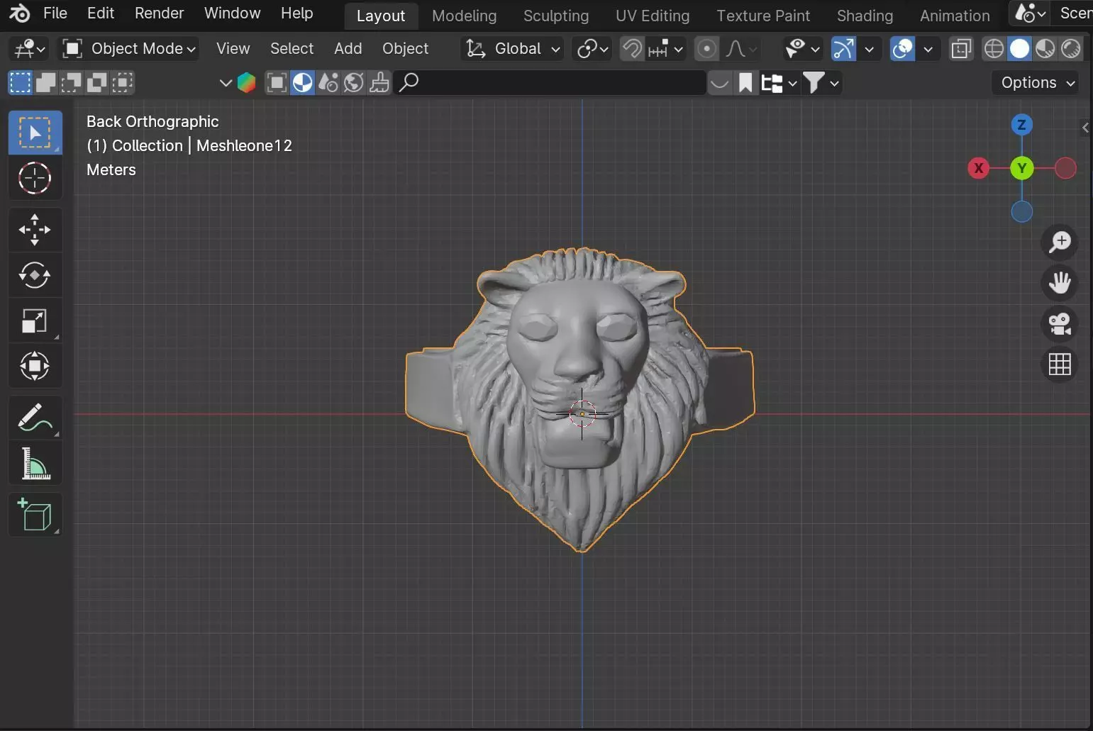Anello Leone Lion Ring with standard sizes 3D print model_0