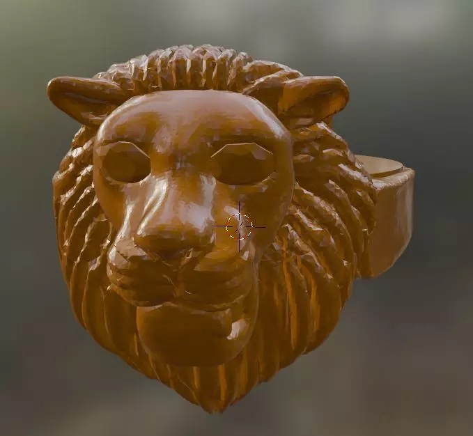 Anello Leone Lion Ring with standard sizes 3D print model_6