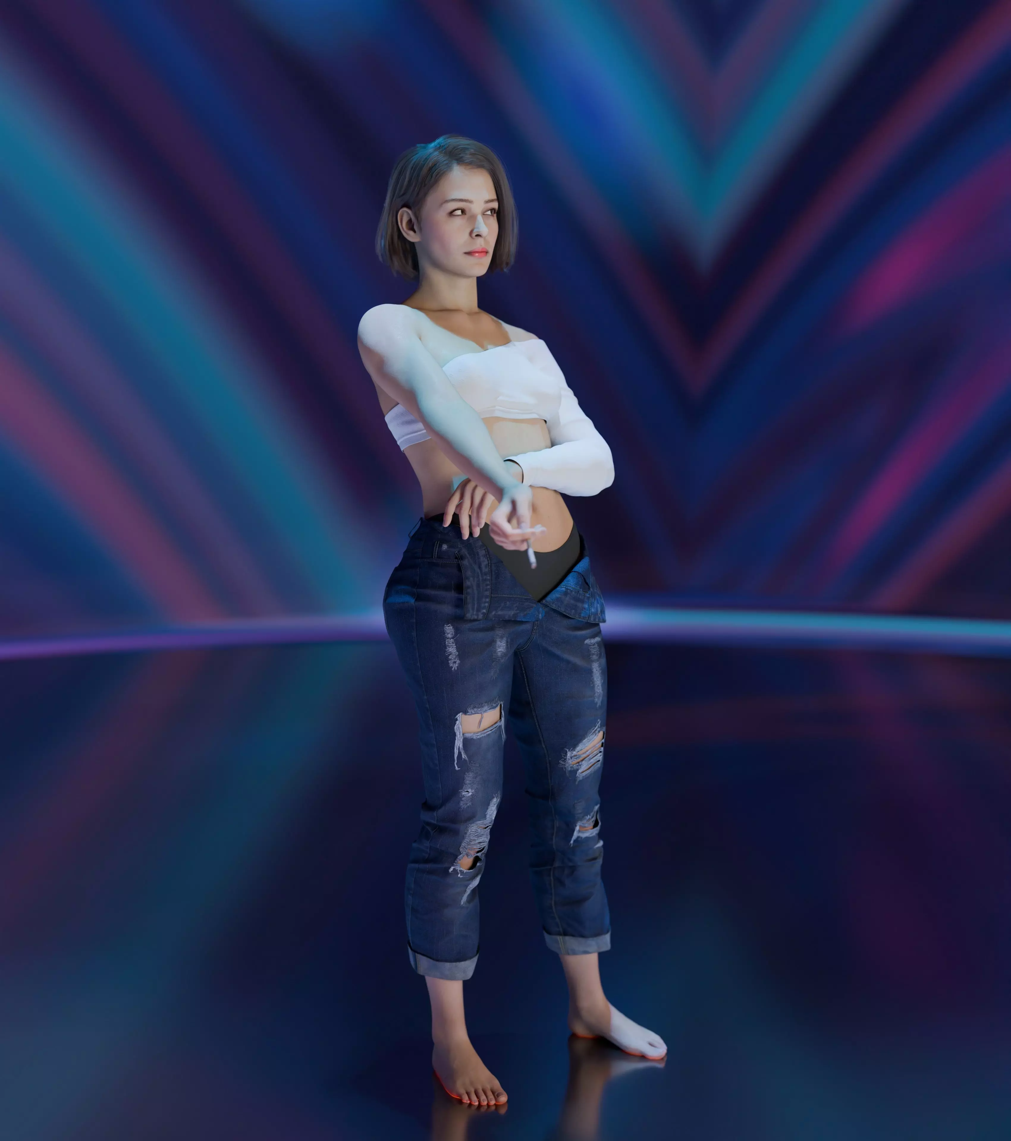 Layla - Advanced Rigged Female Low-poly 3D model_32