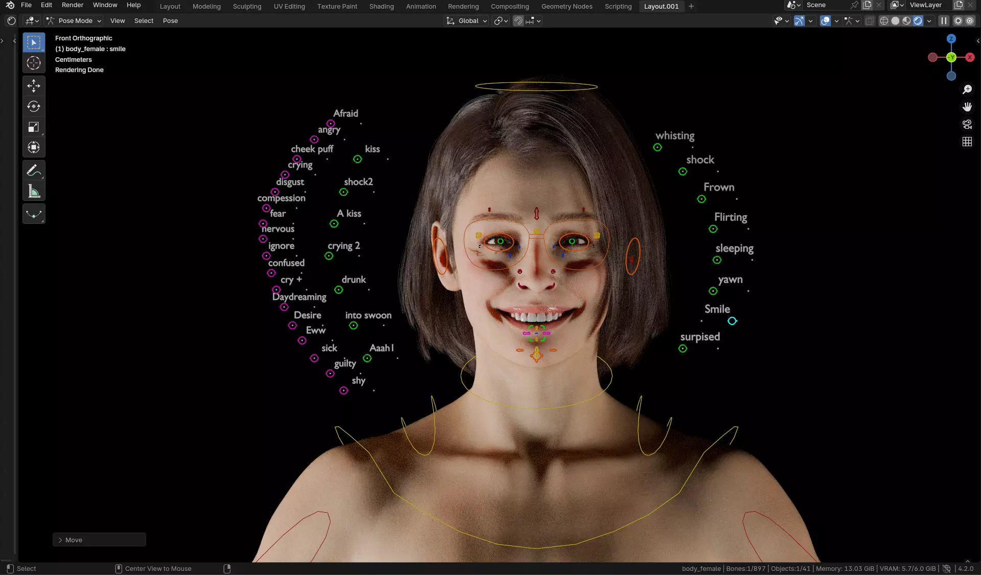 Layla - Advanced Rigged Female Low-poly 3D model_66