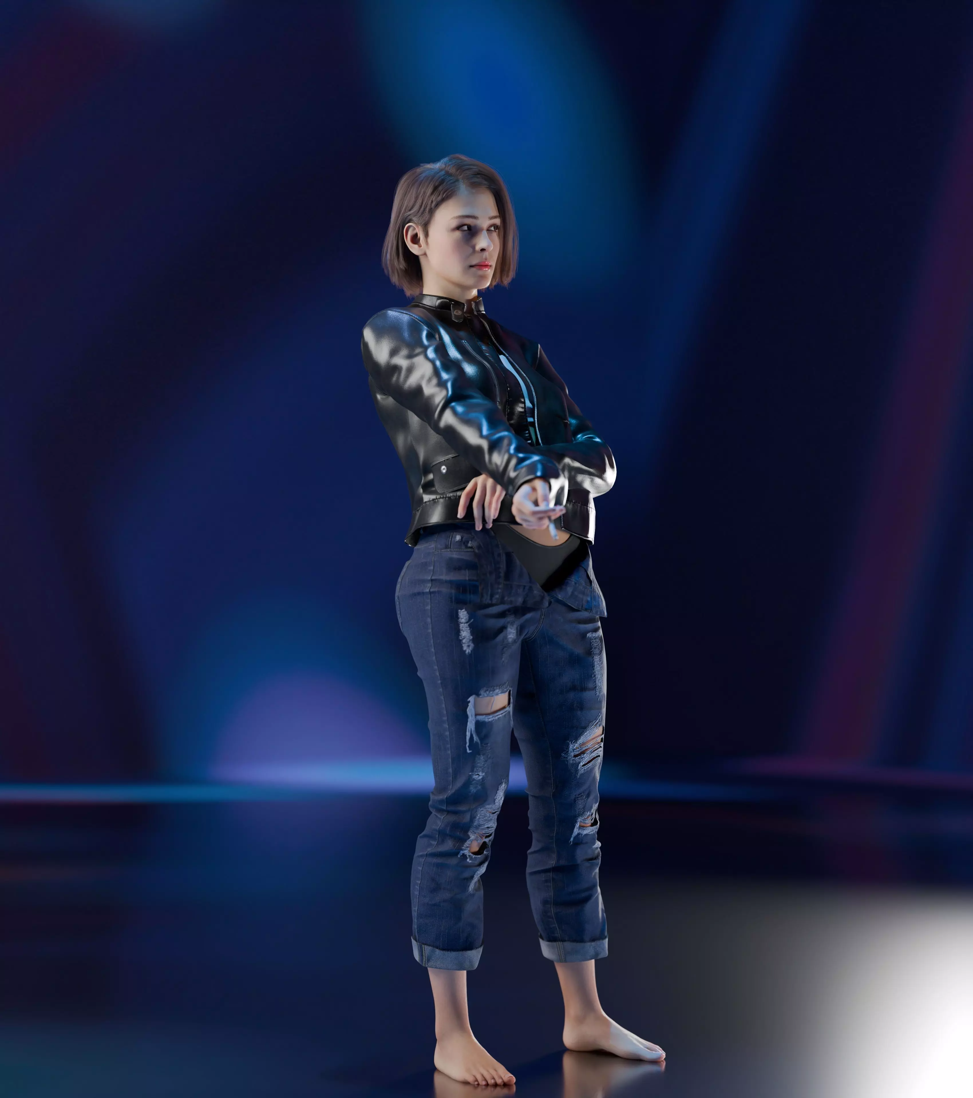 Layla - Advanced Rigged Female Low-poly 3D model_26