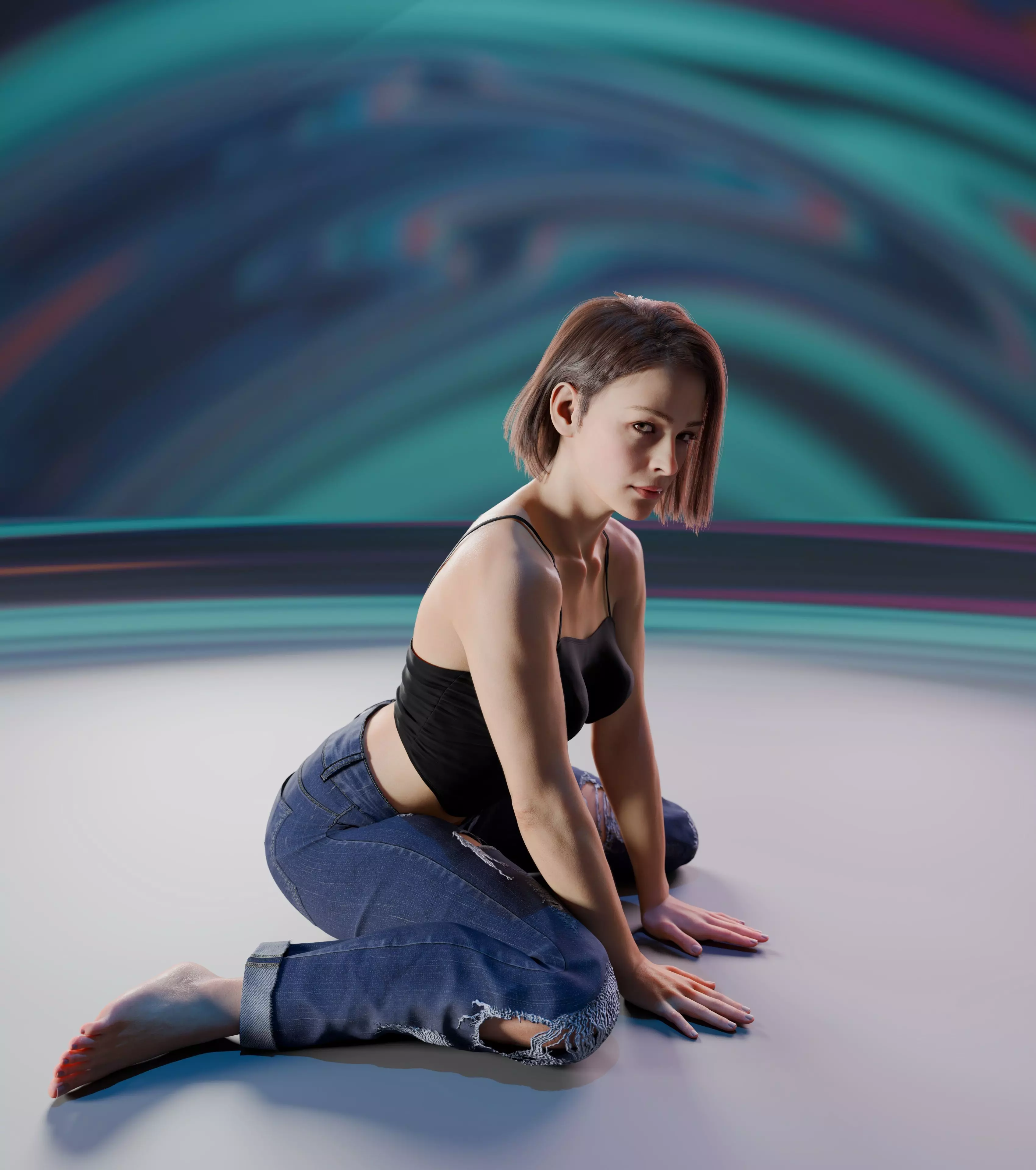 Layla - Advanced Rigged Female Low-poly 3D model_6