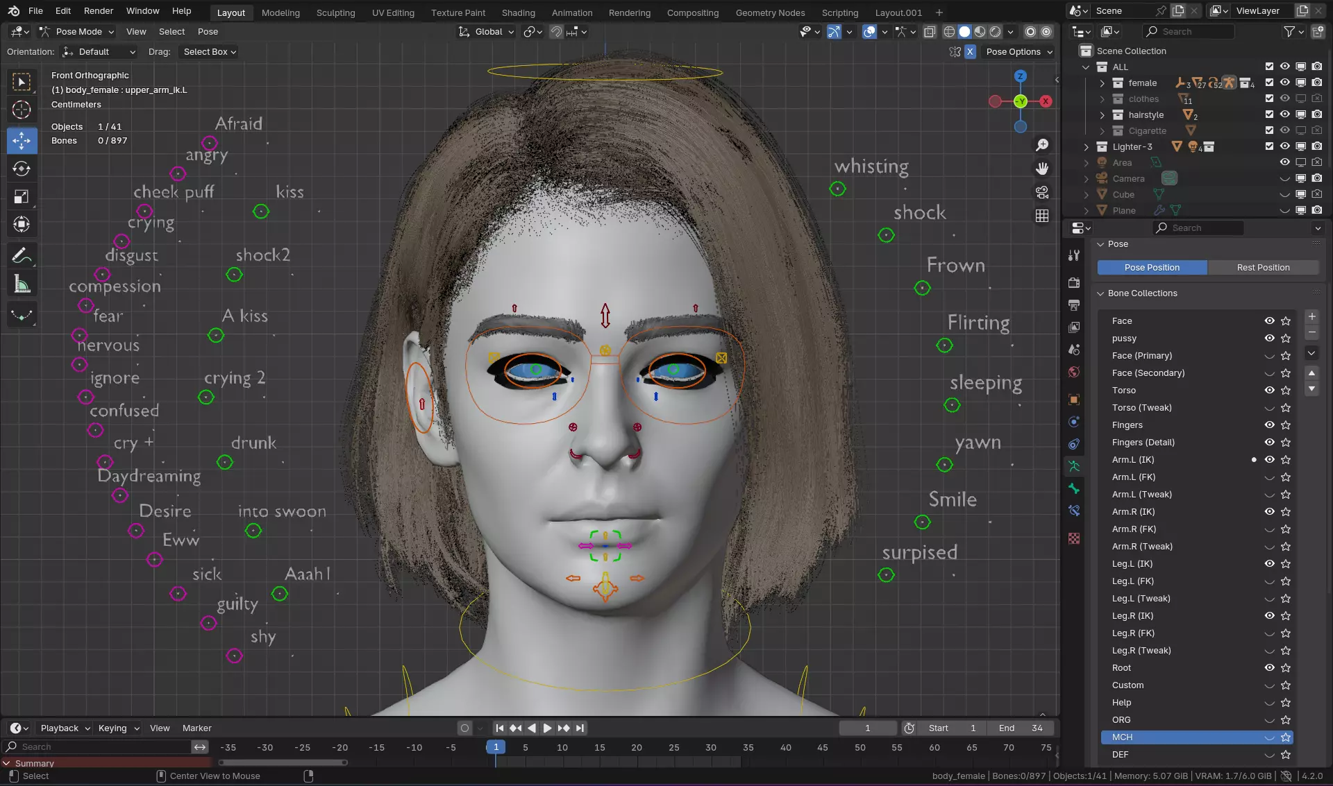 Layla - Advanced Rigged Female Low-poly 3D model_73