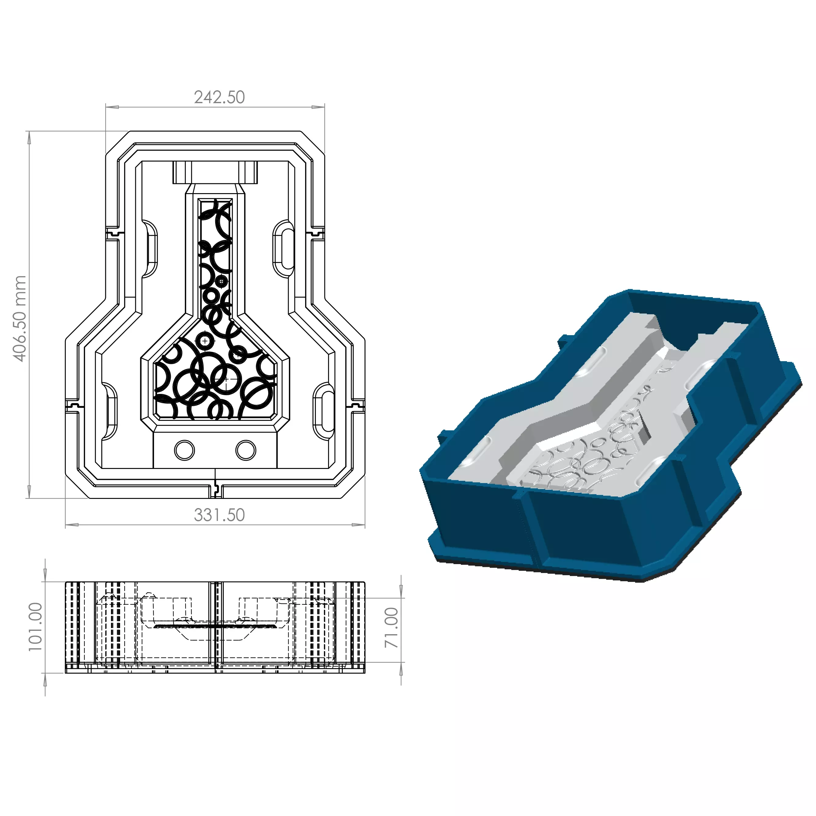 Slip Casting Mold for Vase 5 Designs One Base 3D print model_6