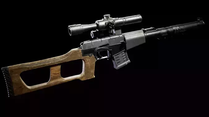 PBR - VSS Vintorez Sniper Rifle - Game-Ready 3D Asset