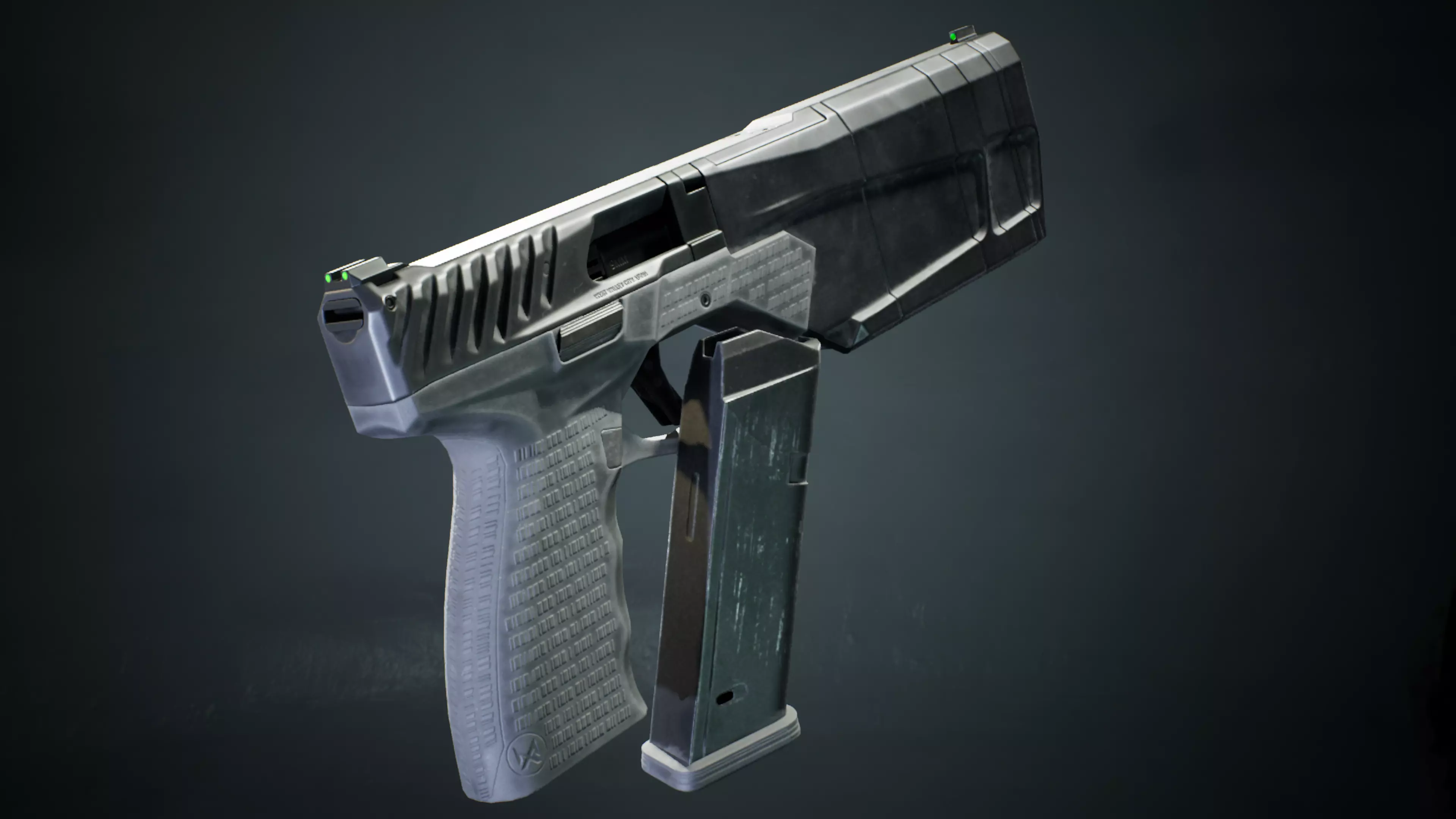 PBR - Maxim 9 Suppressed Pistol - Game-Ready 3D Asset Low-poly 3D model_1