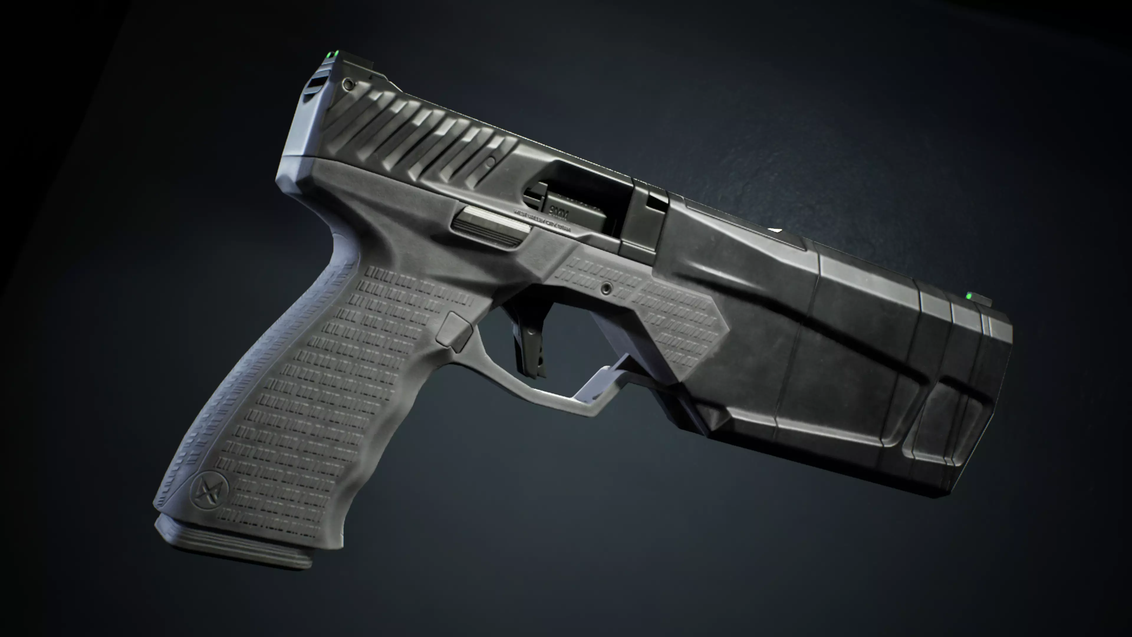 PBR - Maxim 9 Suppressed Pistol - Game-Ready 3D Asset Low-poly 3D model_6