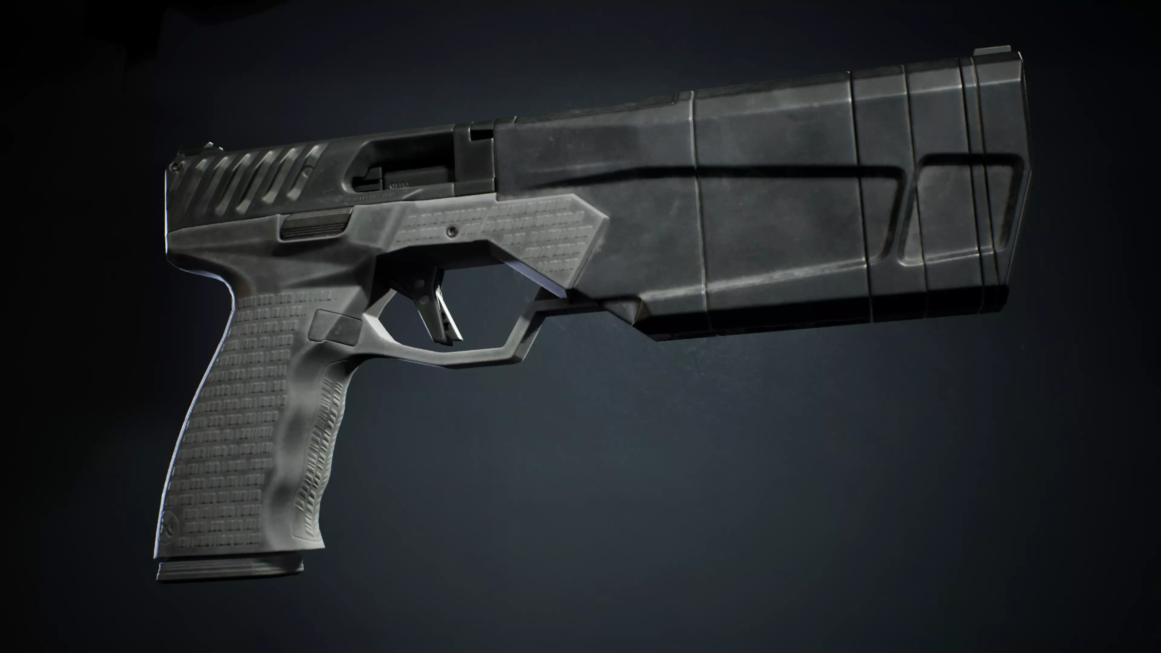 PBR - Maxim 9 Suppressed Pistol - Game-Ready 3D Asset Low-poly 3D model_5