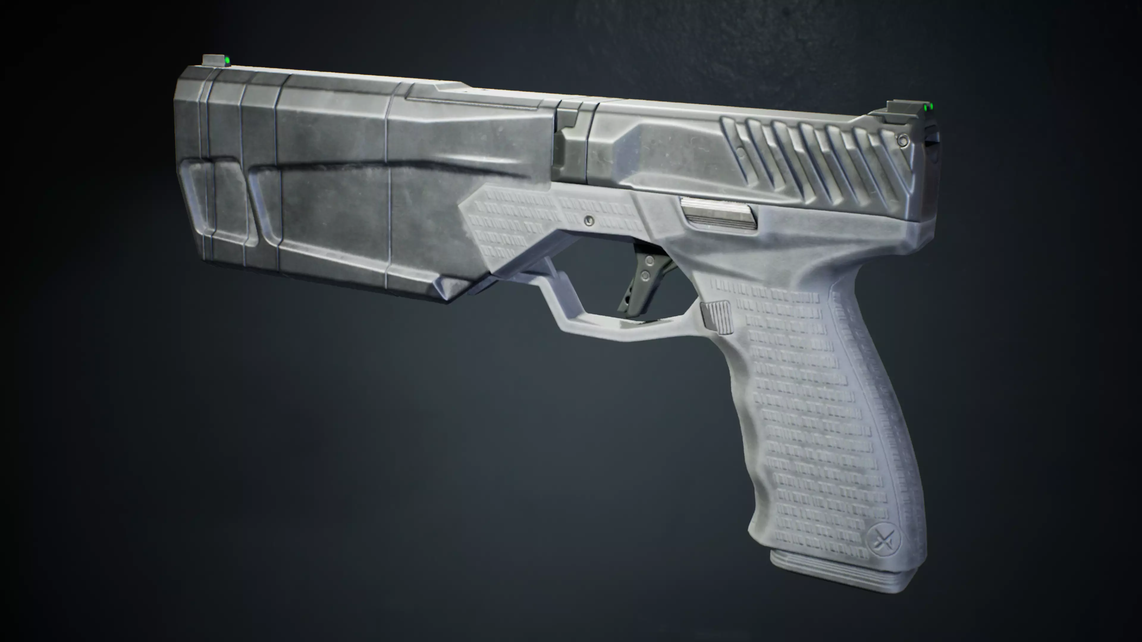 PBR - Maxim 9 Suppressed Pistol - Game-Ready 3D Asset Low-poly 3D model_4