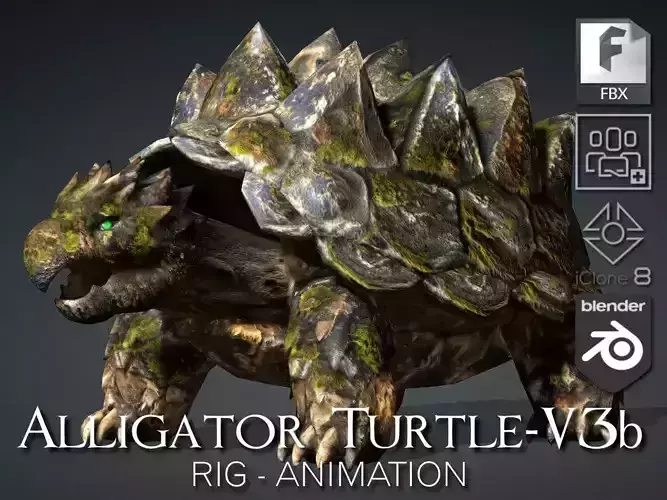 Alligator Turtle-V3b 3D model