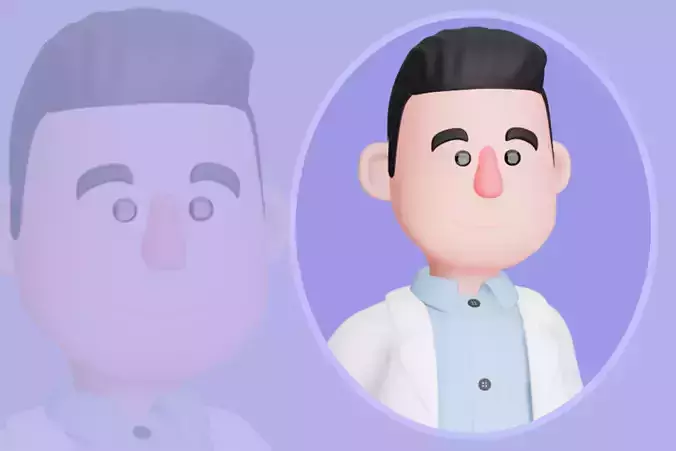 Stylized 3D Male Doctor Character - Cartoon Medical Man