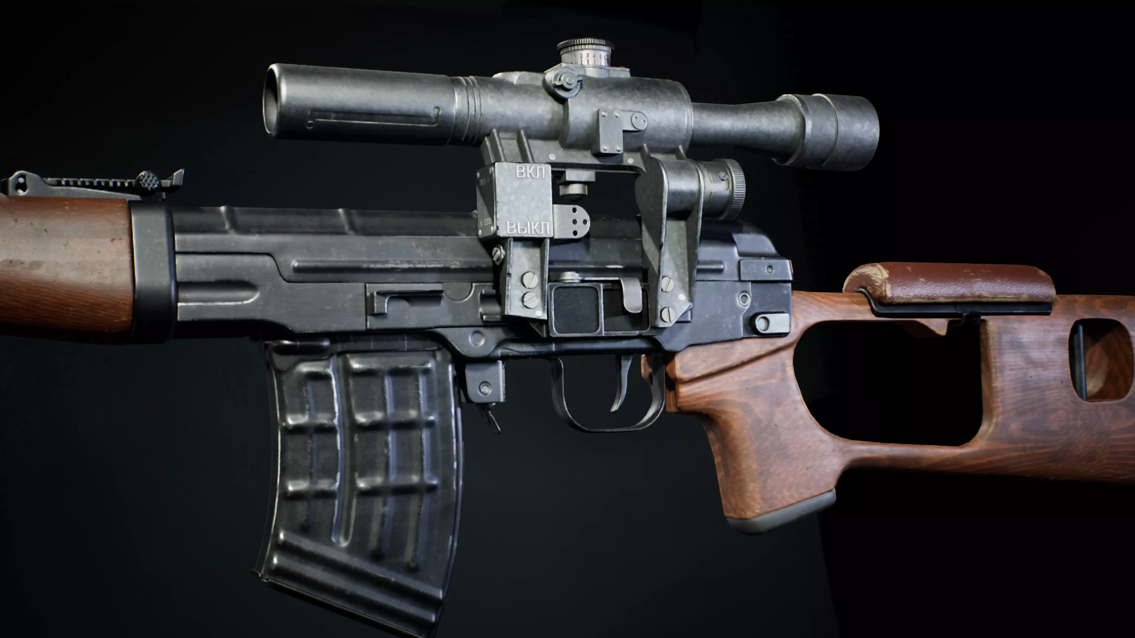 PBR - SVD Dragunov Woodstock - Game-Ready 3D Asset Low-poly 3D model_6