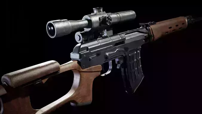 PBR - SVD Dragunov Woodstock - Game-Ready 3D Asset