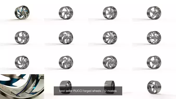 best seller RUCCI forged wheels 3D Model Collection