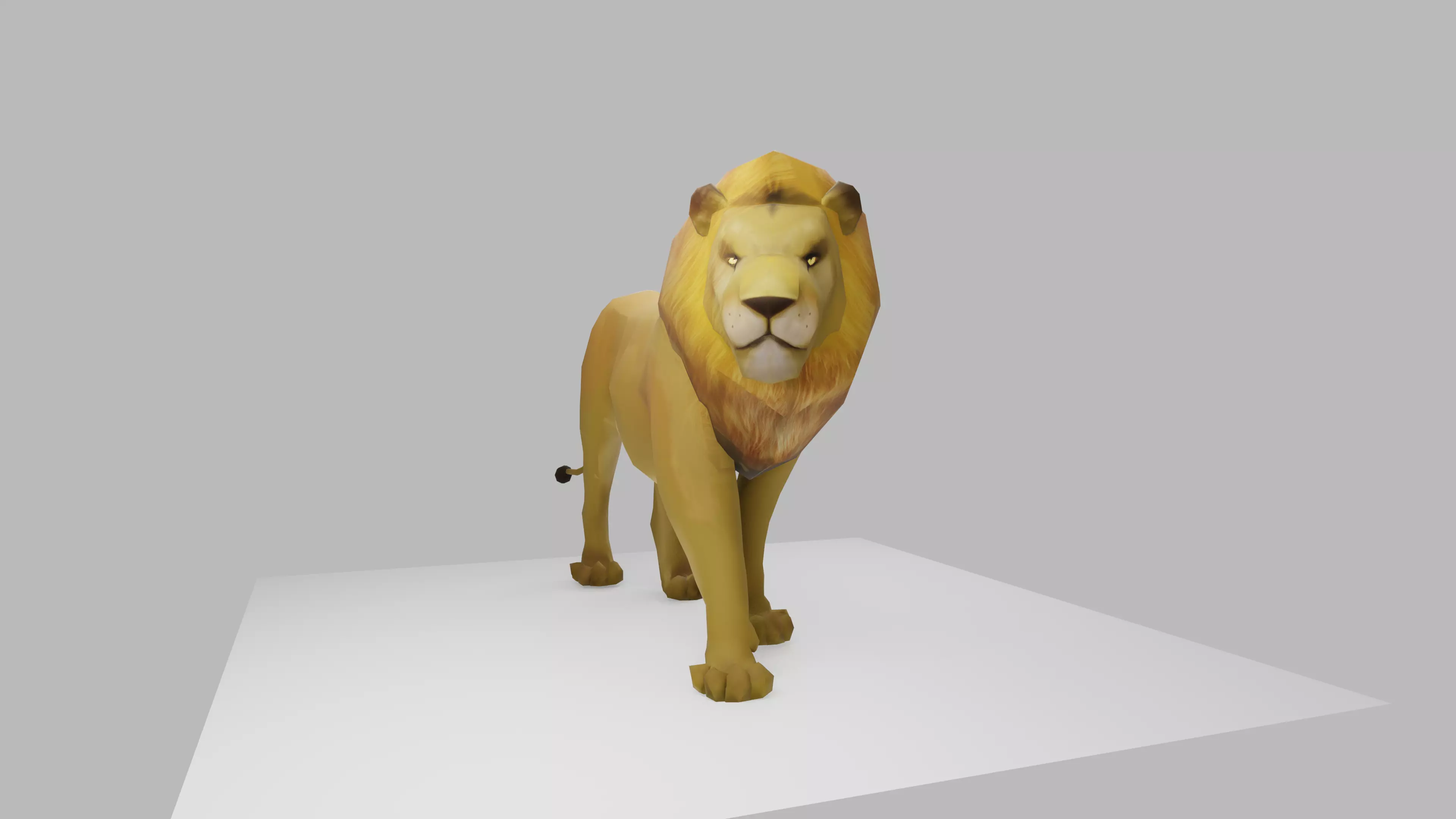 low poly lion rigged and animated Free low-poly 3D model