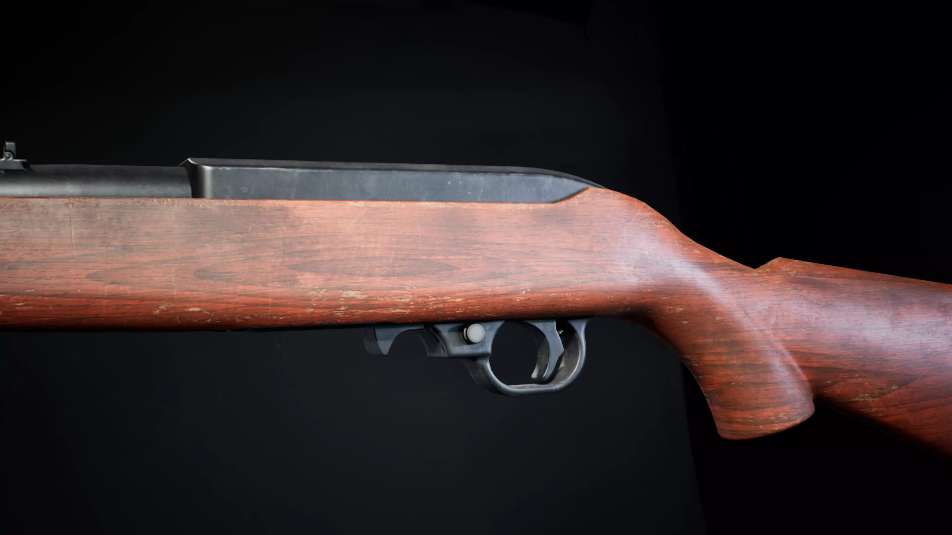 PBR - Ruger 10 22 Carbine Rifle - Game-Ready 3D Asset Low-poly 3D model_5