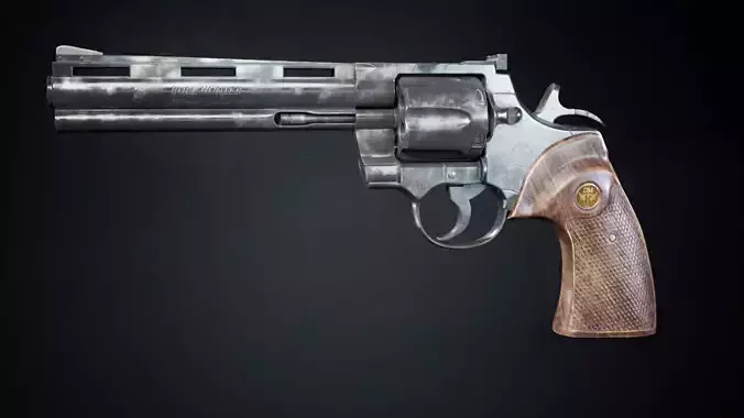 PBR - Western 357 Revolver  - Game-Ready 3D Asset