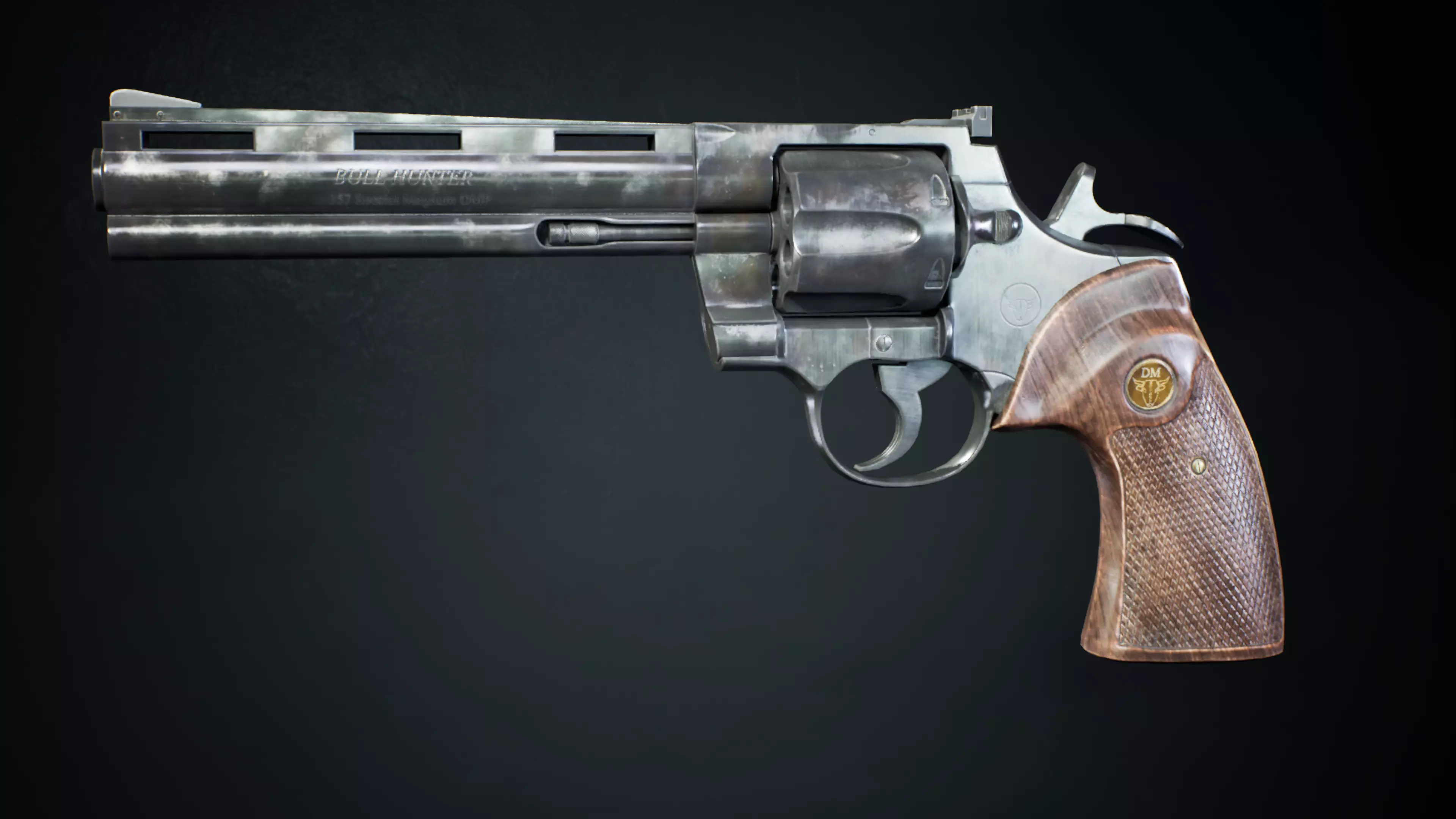 PBR - Western 357 Revolver - Game-Ready 3D Asset Low-poly 3D model_0
