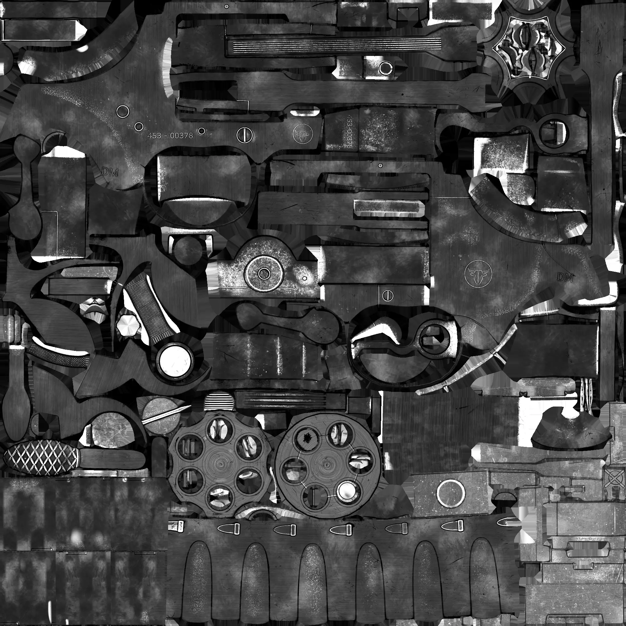 PBR - Western 357 Revolver - Game-Ready 3D Asset Low-poly 3D model_13