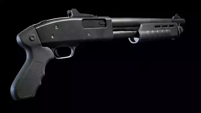 PBR - M590 Shotgun Pistol Grip - Game-Ready 3D Asset