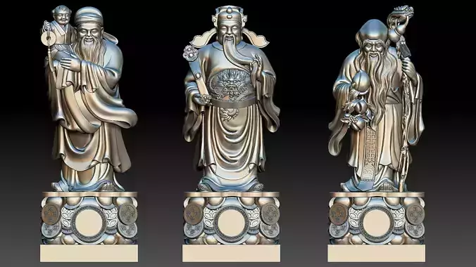 Fu Lu Shou 1 3D print model