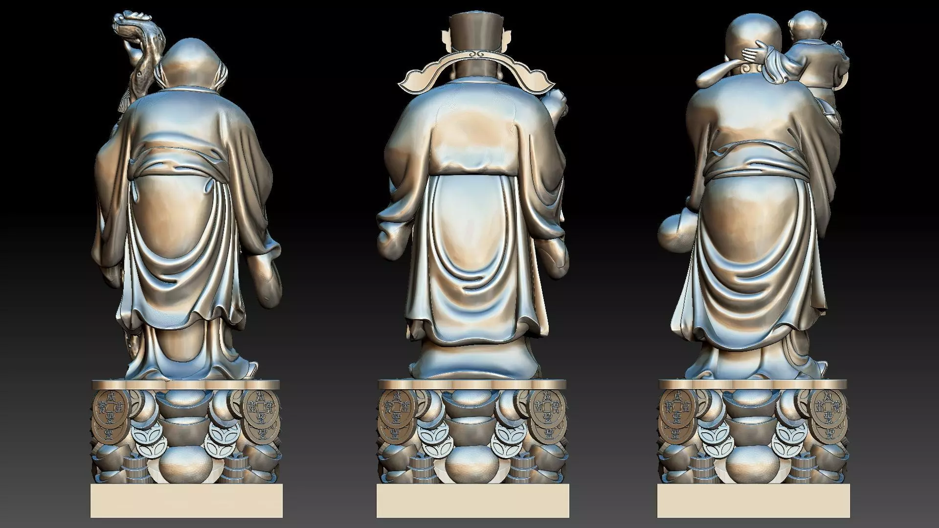 Fu Lu Shou 1 3D print model_20