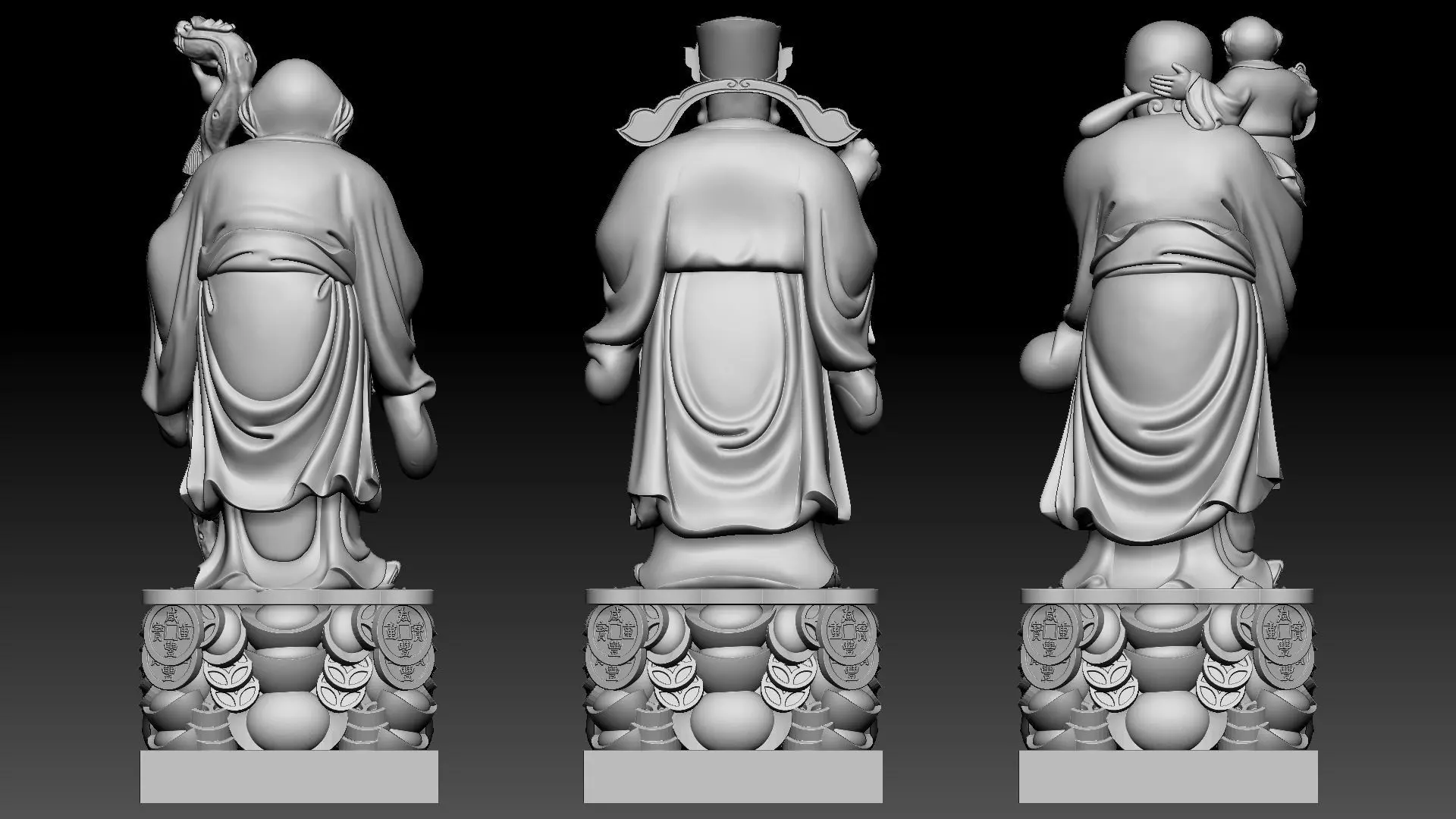 Fu Lu Shou 1 3D print model_4