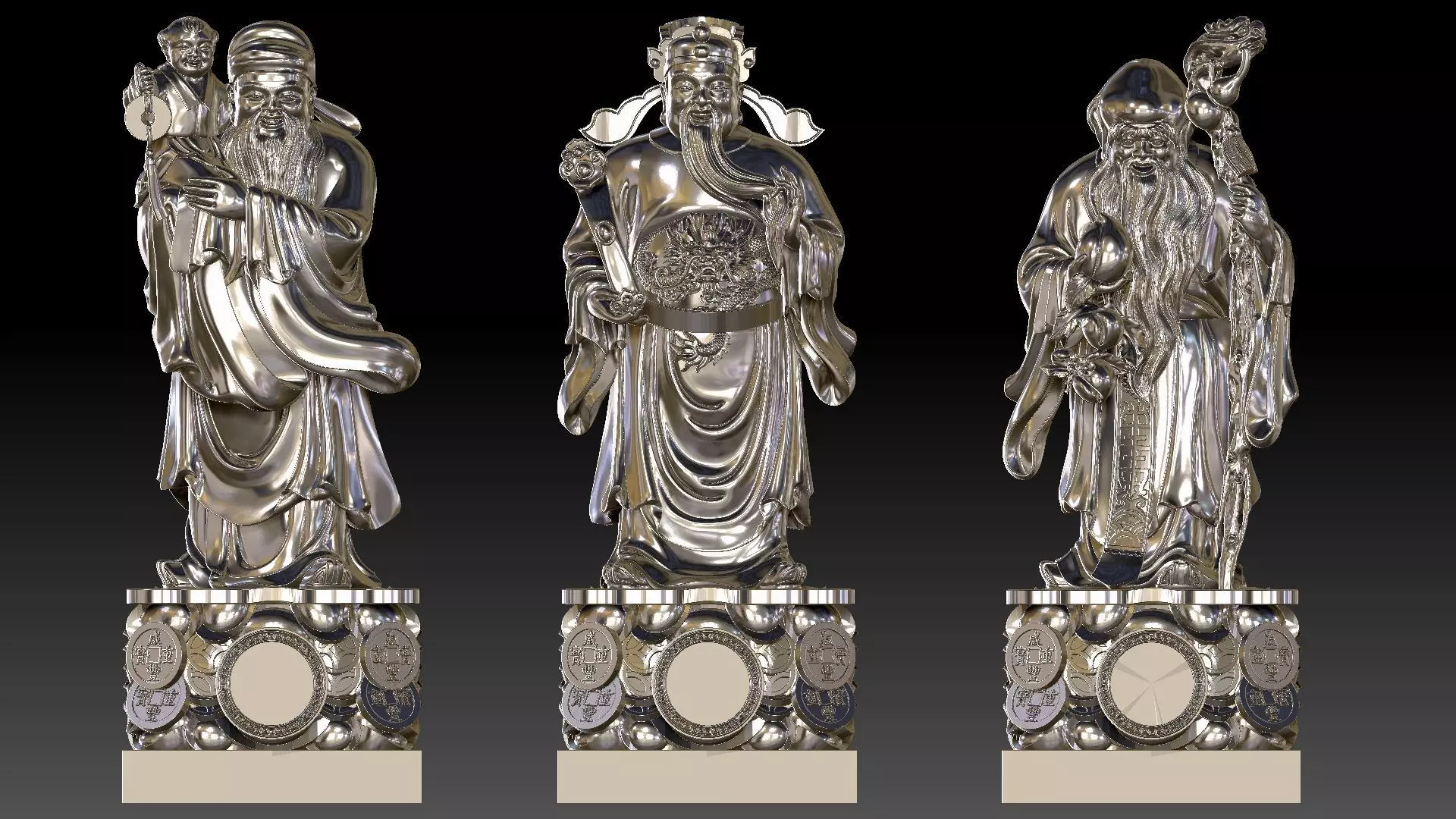 Fu Lu Shou 1 3D print model_19