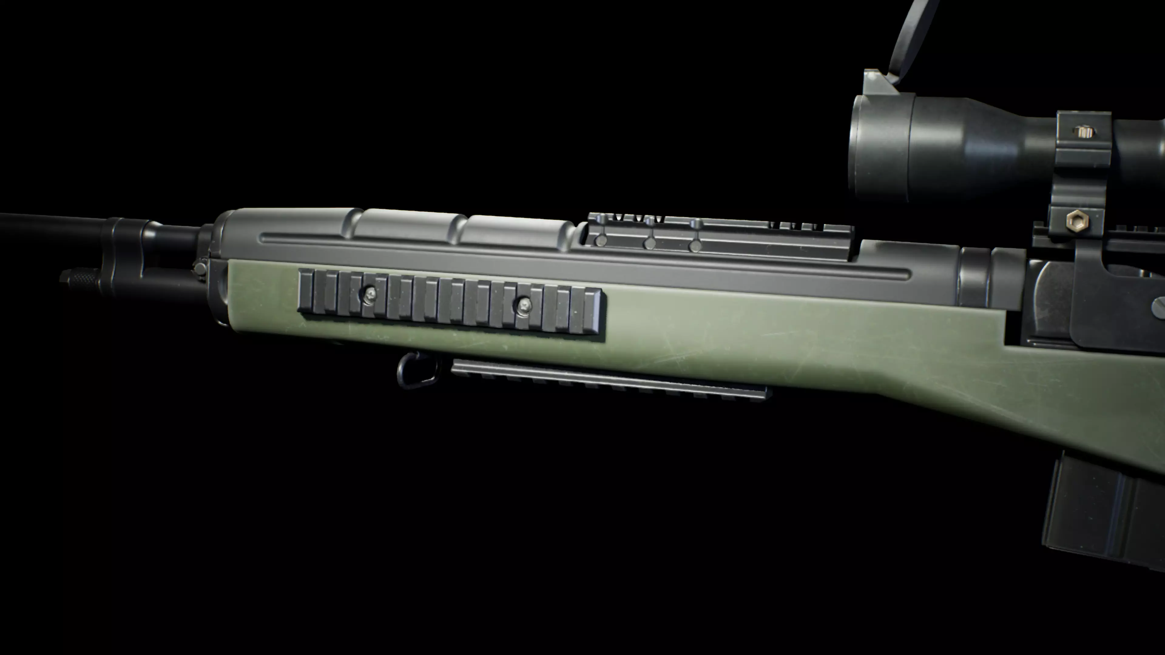 PBR - M14 Designated Marksman Rifle  - Game-Ready 3D Asset Low-poly 3D model_2