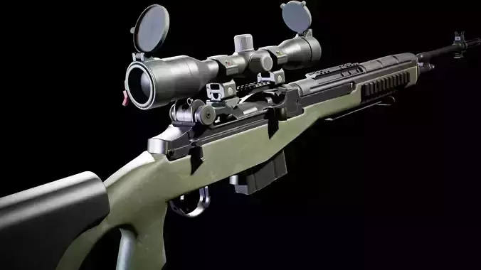 PBR - M14 Designated Marksman Rifle  - Game-Ready 3D Asset