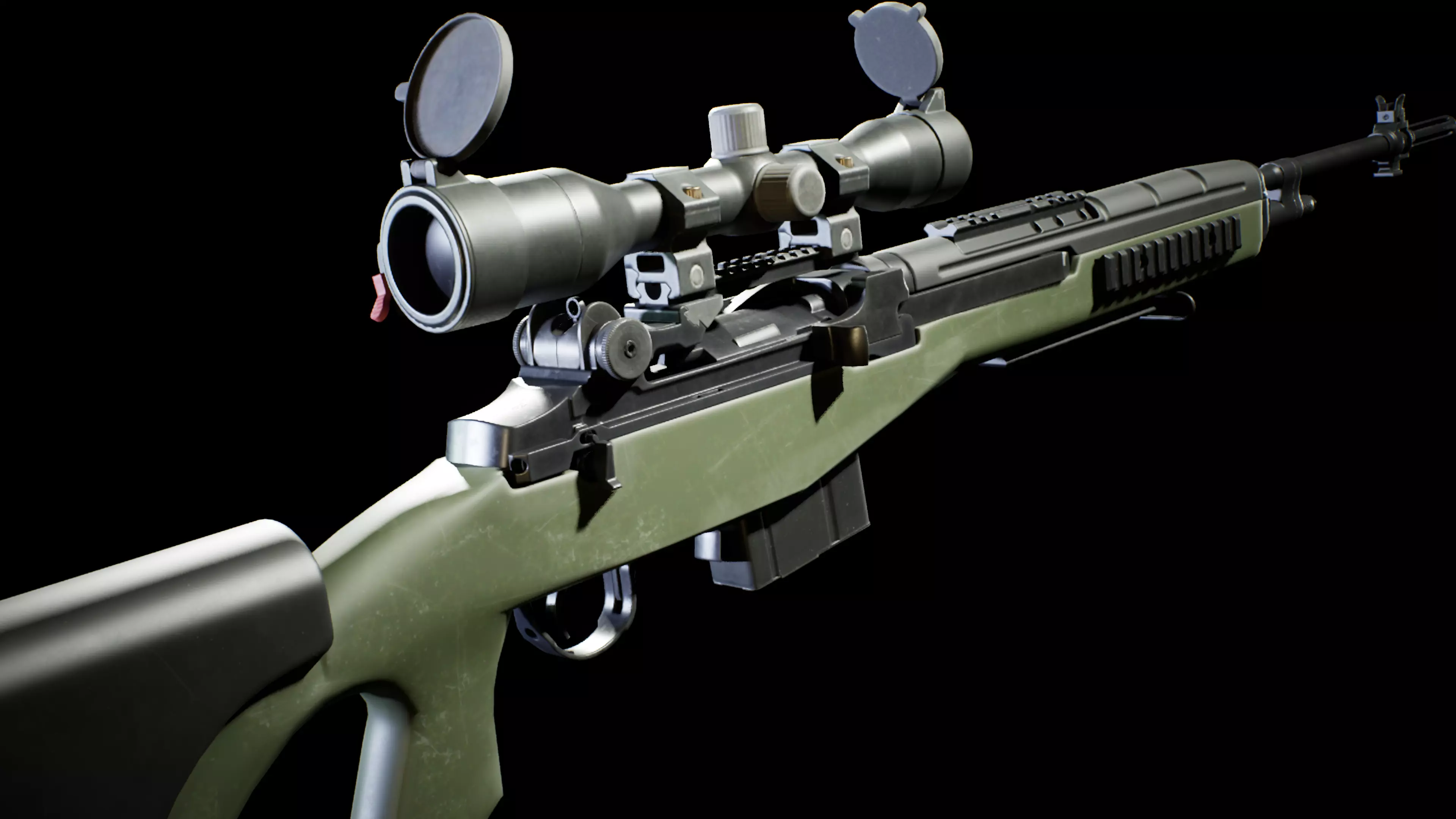 PBR - M14 Designated Marksman Rifle  - Game-Ready 3D Asset Low-poly 3D model_0