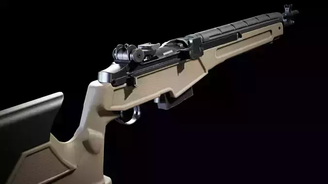 PBR - M14 Archangel Hunting Rifle  - Game-Ready 3D Asset