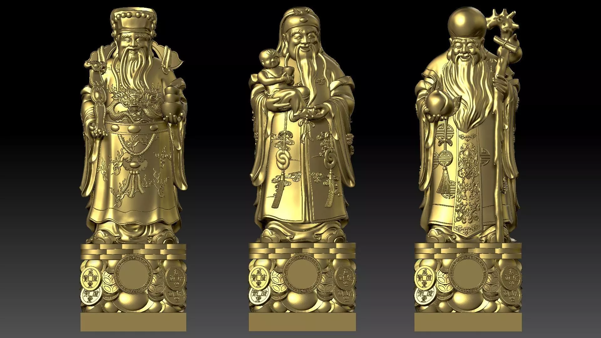 Fu Lu Shou 2 3D print model_0