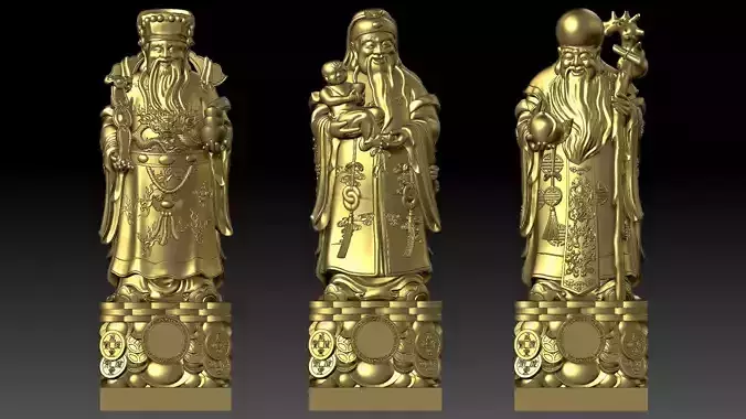 Fu Lu Shou 2 3D print model