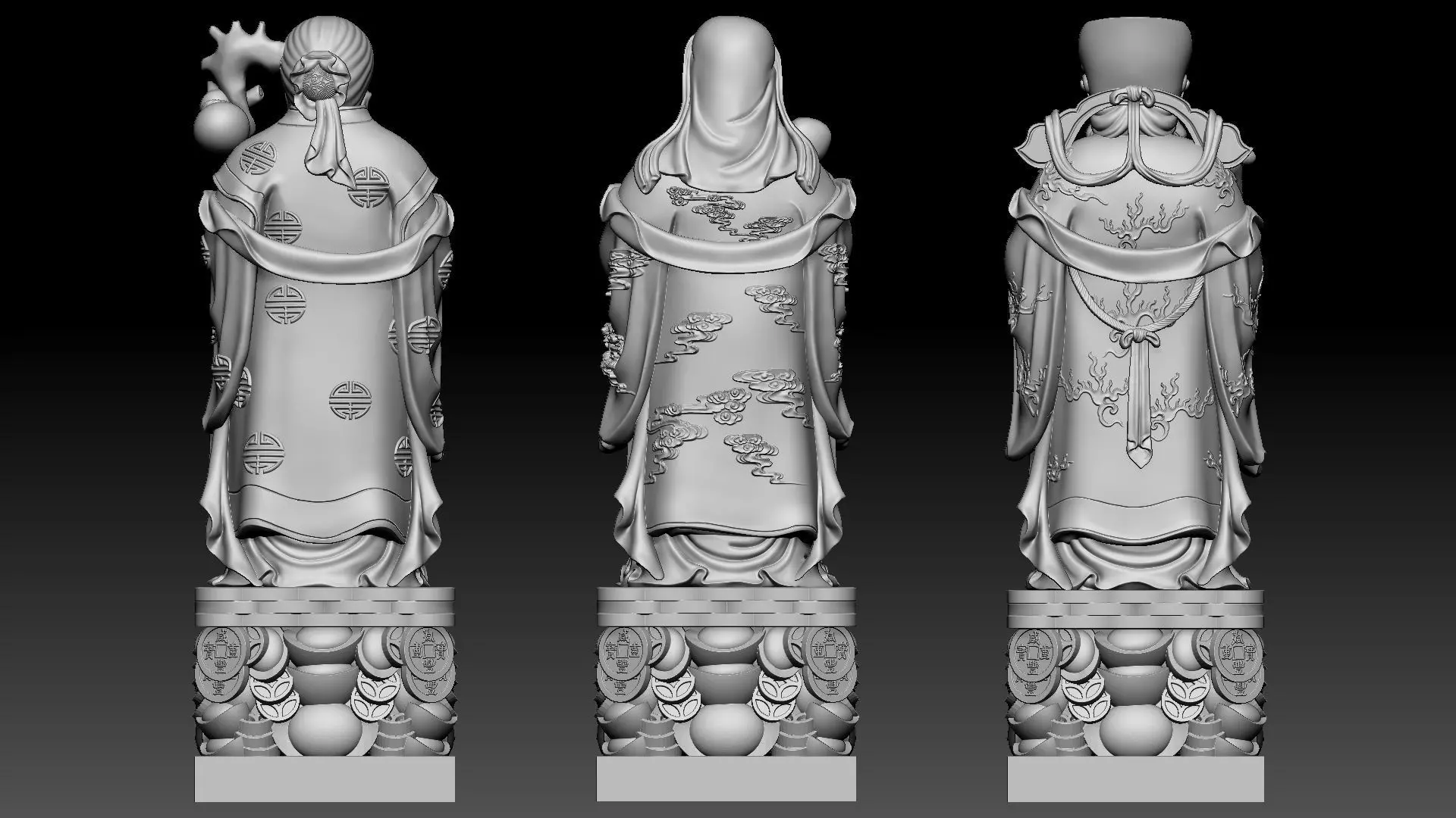 Fu Lu Shou 2 3D print model_2