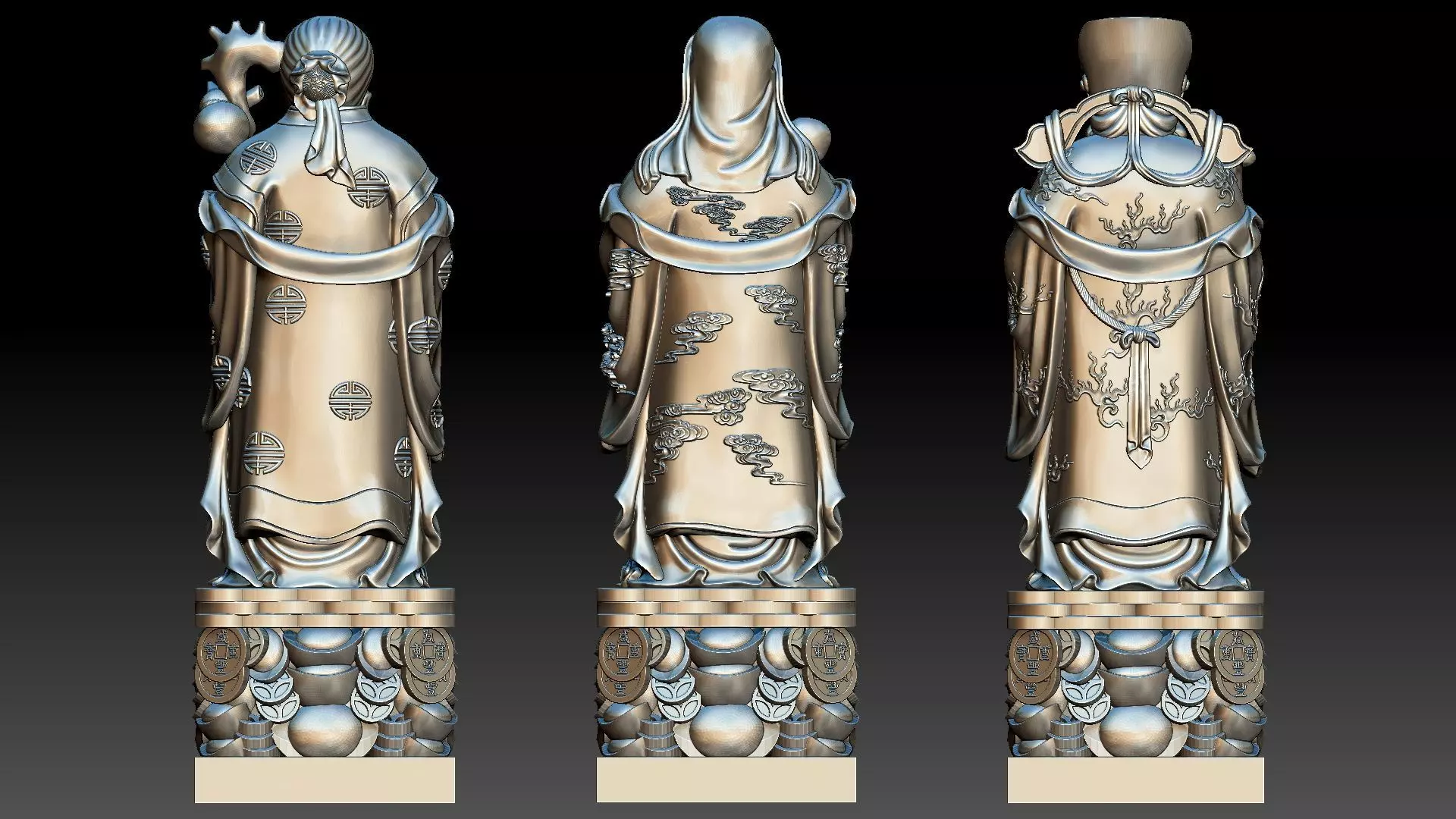 Fu Lu Shou 2 3D print model_3