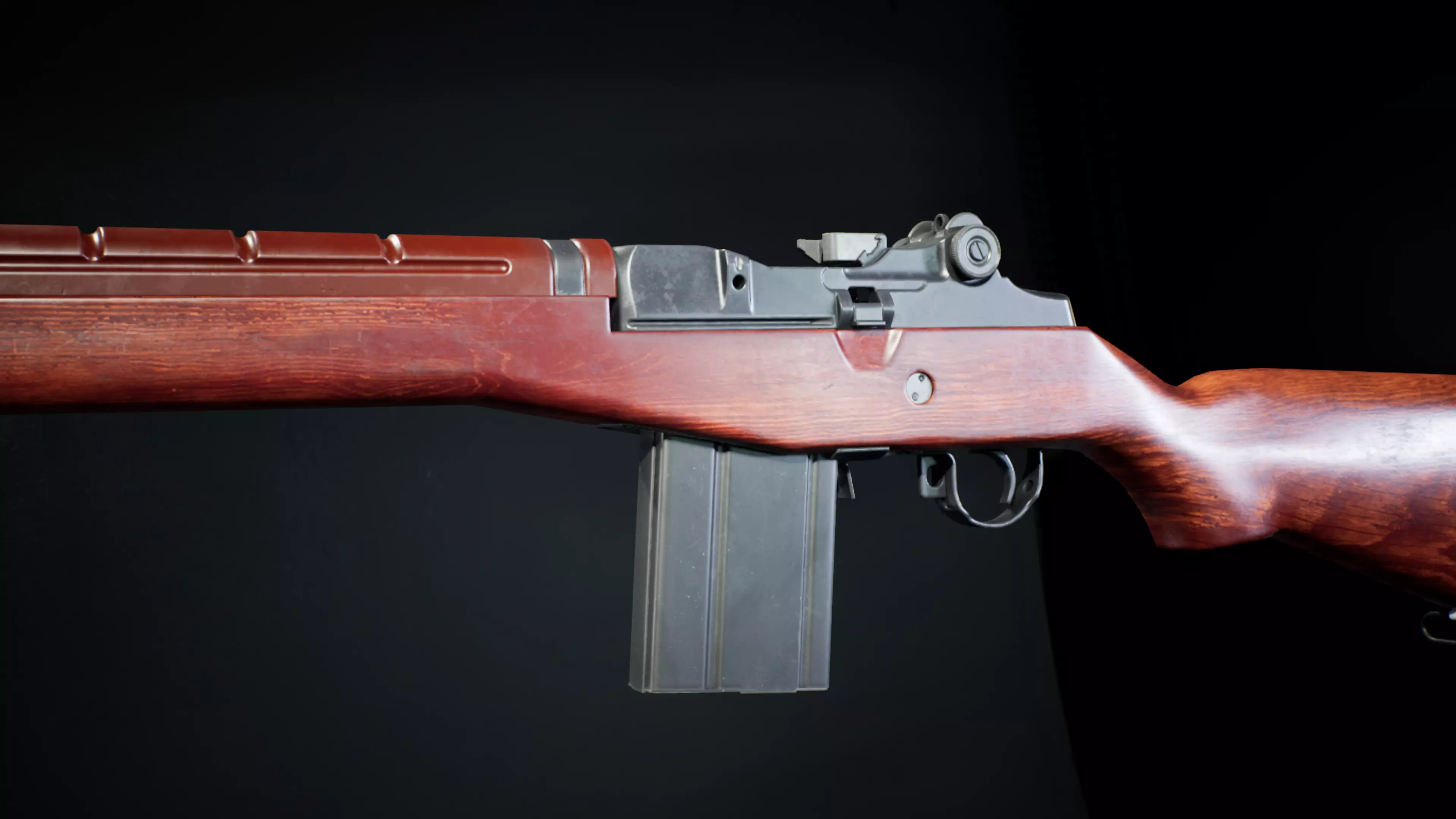 PBR - M14 Woodstock Rifle - Game-Ready 3D Asset Low-poly 3D model_6