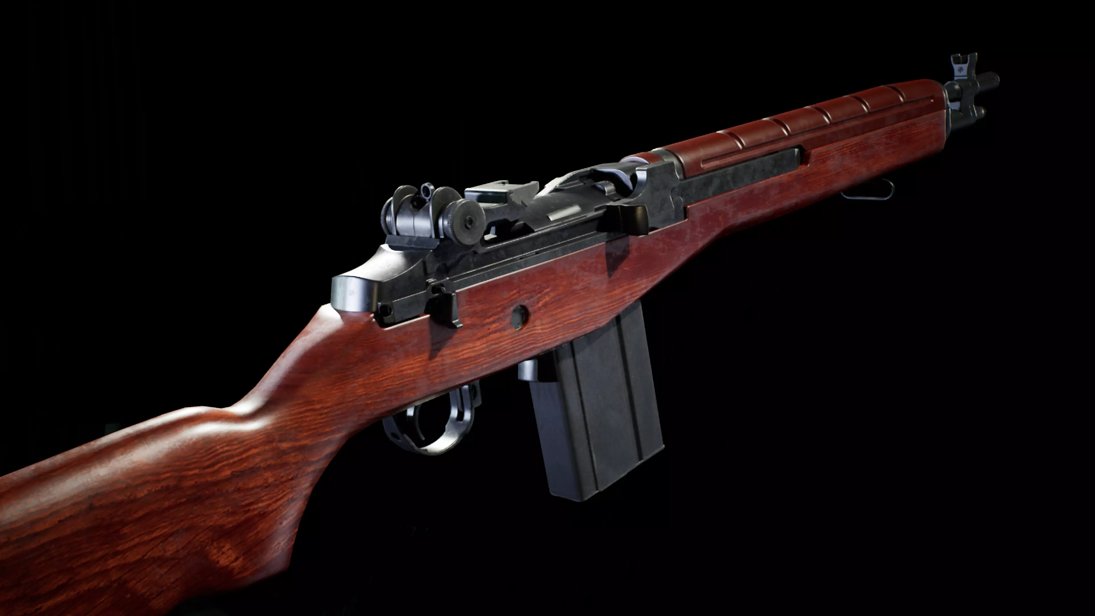 PBR - M14 Woodstock Rifle - Game-Ready 3D Asset Low-poly 3D model_0