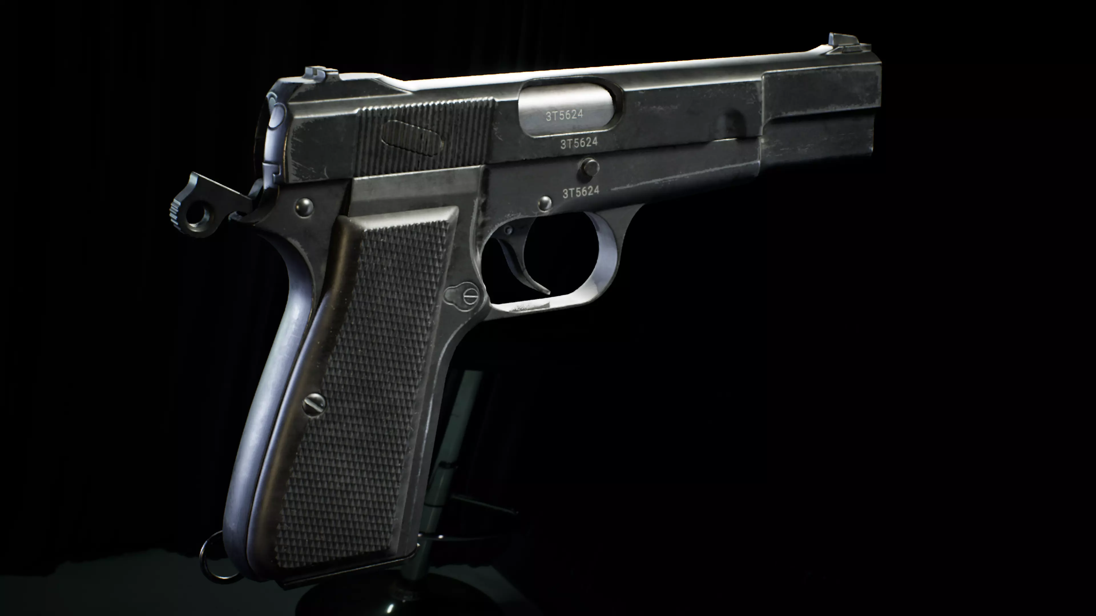 PBR - Browning HiPower Pistol - Game-Ready 3D Asset Low-poly 3D model_2