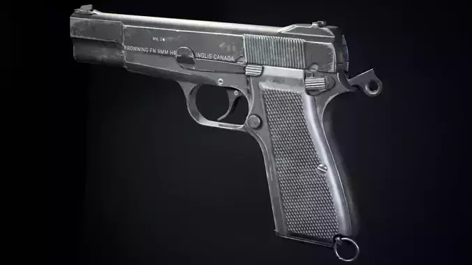 PBR - Browning HiPower Pistol - Game-Ready 3D Asset
