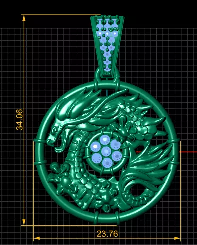 ROUND GOLD PENDANT 3D print model_3