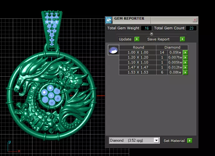 ROUND GOLD PENDANT 3D print model_4