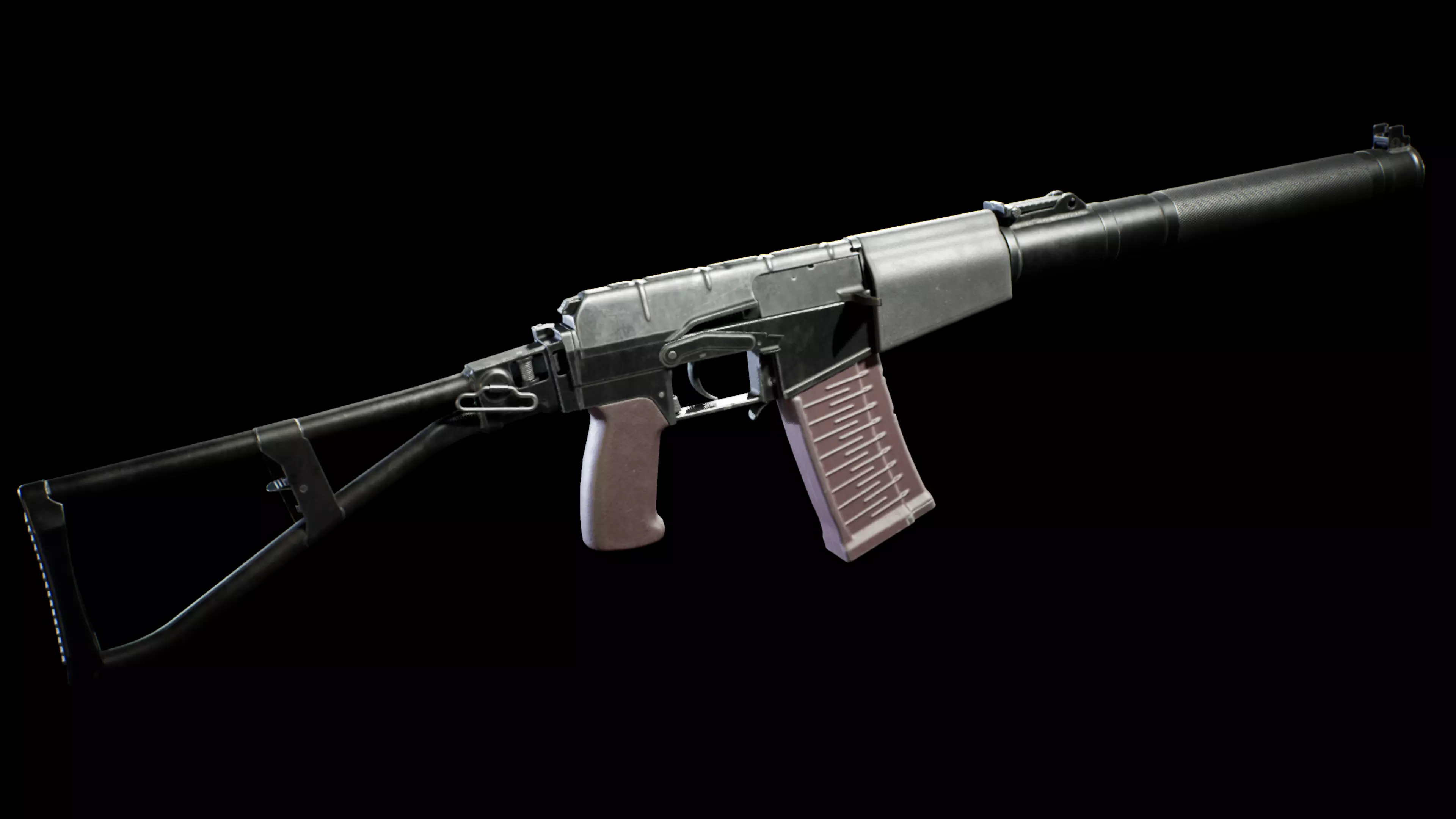 PBR - ASVAL Assault Rifle - Game-Ready 3D Asset Low-poly 3D model