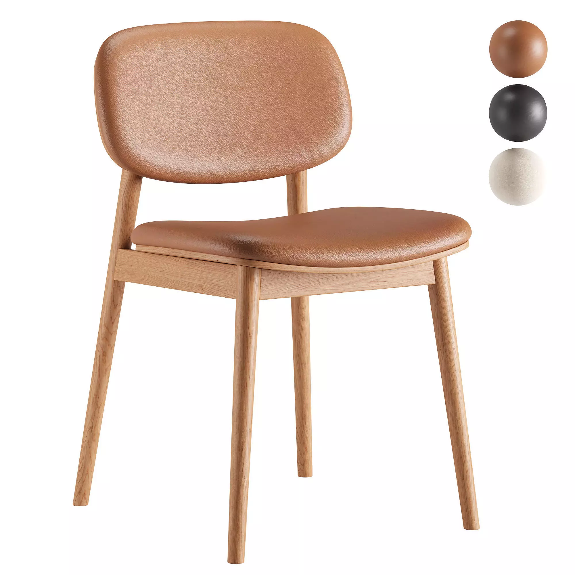 Lando Leather Dining Chair 3D model