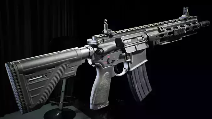 PBR - HK 416 Assault Rifle  - Game-Ready 3D Asset