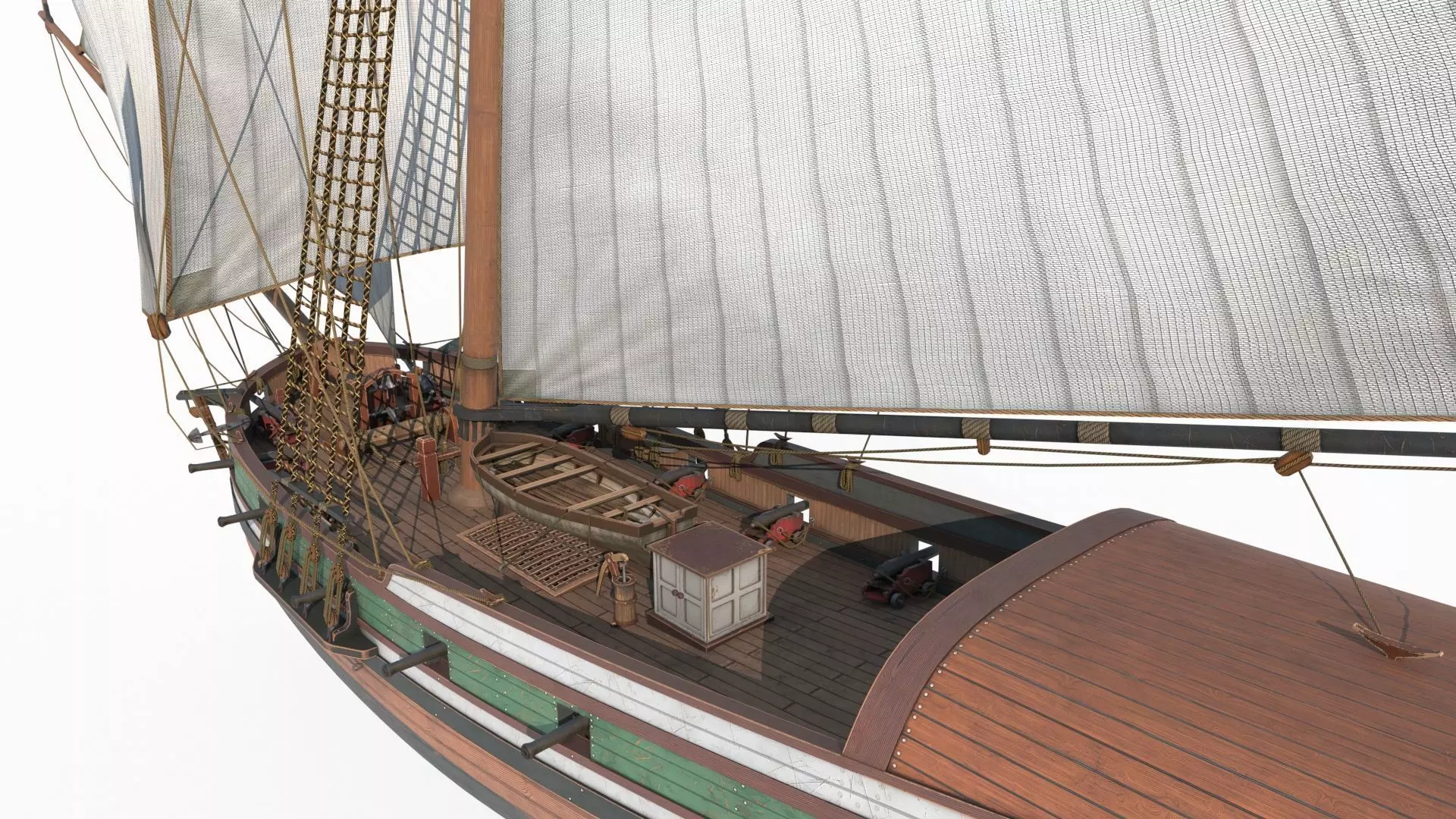Ancient sailing ships and warships as maritime vehicles 3D model_6