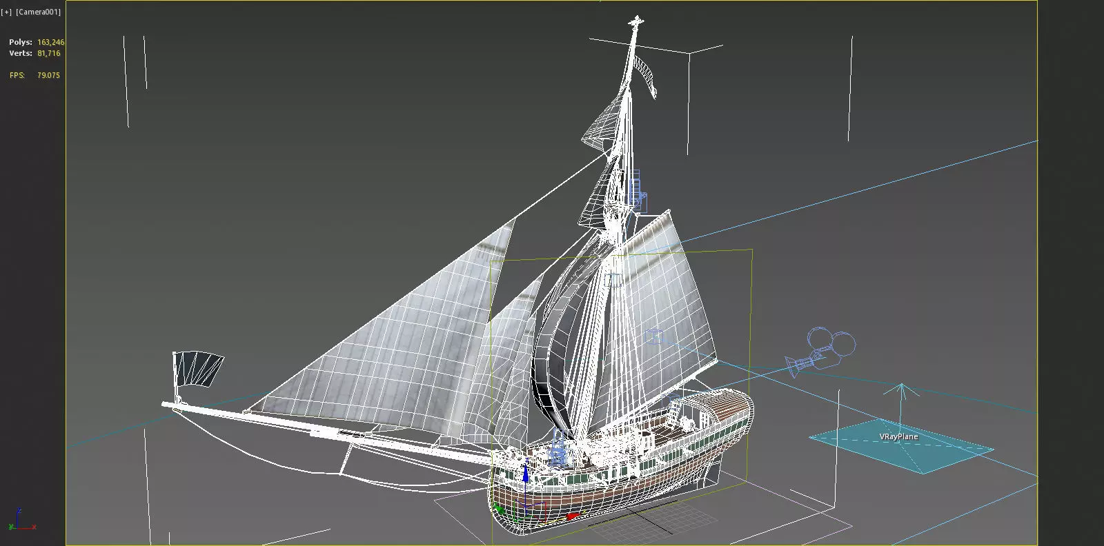 Ancient sailing ships and warships as maritime vehicles 3D model_8